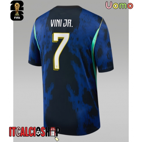 Brasile Vinicius Junior #7 Seconda Maglia Mondiali 2026 Manica Corta